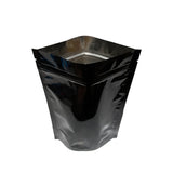 Black stand up pouch glossy open zip lock