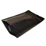 Black stand up pouch aluminum right side profile view