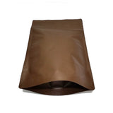 Brown coffee bag stand up pouch bottom front view