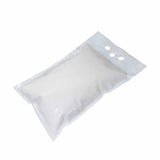 White fertilizer or rice bag with holder side view