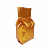 Gold coffee gusset bag with view of gusset area