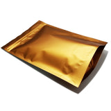 Gold coffee bag stand up pouch left side profile view