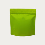 Green matte square shape coffee bag front view