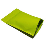 Green coffee bag stand up pouch left side profile view