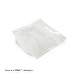 Bottom view of an empty small transparent chicken bag