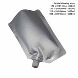 Liquid pouch spout aluminum close up of spout