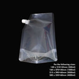 Liquid pouch spout clear bottom view