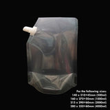 Liquid pouch spout clear empty for 1 liter