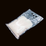 Transparent rice bag with holder side view