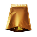 Coffee Pouch w Zip Lock & Valve Matte Gold top