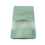 Mint Green stand up pouch window empty bottom front view