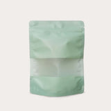 Mint green stand up pouch window matte