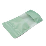 Mint Green stand up pouch window matte empty zip lock view