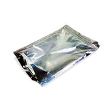 Stand up pouch clear silver emptyright side view