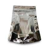 Stand up pouch clear silver bottom front view