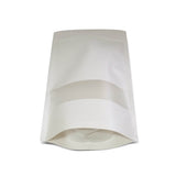 White kraft stand up pouch window matte bottom front view