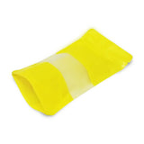Yellow stand up pouch window matte packed with beans