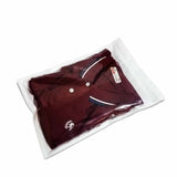 Shirt packed in a white flat pouch with zip lock