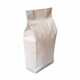 White coffee gusset bag tightly sealed