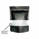 Black stand up pouch window vmpet layer illustration