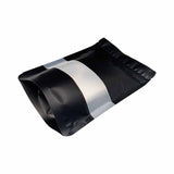 Black stand up pouch window foil right side view