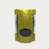 Gold stand up pouch oval window