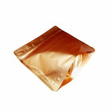 Gold square shape stand up pouch left bottom view