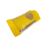 Orange stand up pouch top view of the ziplock