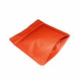 Red matte square shape coffee bag left bottom view