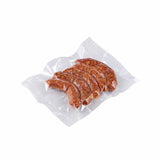 Vacuum bags with various types of sealed food items
