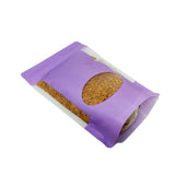 Violet stand up pouch left side view of the pouch