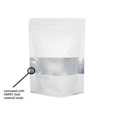 Stand Up Pouch w Zip Lock & Window | Matte White Metallized (SUPZ-VMPEWM_White)