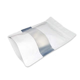 Stand Up Pouch w Zip Lock & Window | Matte White Metallized (SUPZ-VMPEWM_White)