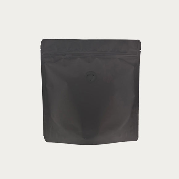 Black matte square shape coffee bag front view