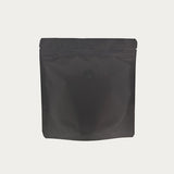 Black matte square shape coffee bag front view