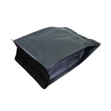 Bottom view of a matte black gusset bag