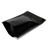 Black stand up pouch glossy right side view