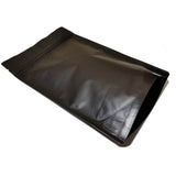 Black stand up pouch aluminum left side profile view