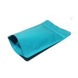 Blue green coffee bag stand up pouch right side profile view