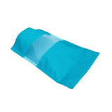 Blue green stand up pouch window empty zip lock view