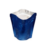 Blue stand up pouch glossy open zip lock 