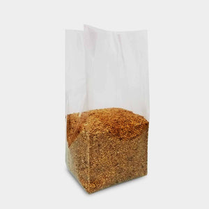 Transparent gusset bag filled nuts