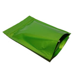 Green stand up pouch glossy left side view