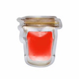 Liquid pouch jar shape hook with peach juice