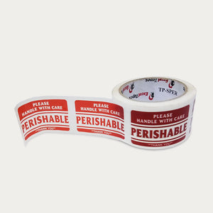 Perishable white packaging tape roll