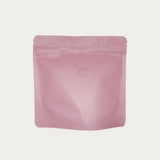 Pink matte square shape coffee bag front view