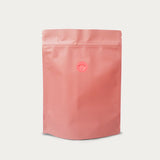 Pink coffee bag with zipi lock & valve