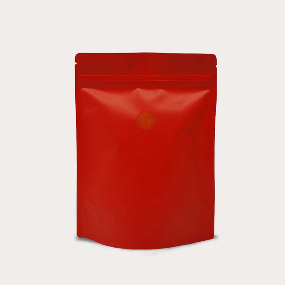 Red coffee bag stand up pouch with zip lock