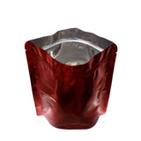 Red stand up pouch glossy open zip lock