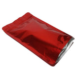 Red stand up pouch glossy left side view